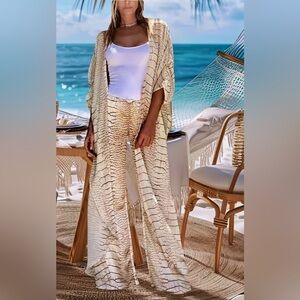 Luxury Two Piece Set Alligator Safari  Bohemian Kimono Duster Kaftan